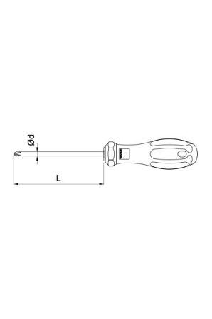 Отвертка с крестообразным шлицем C-PLUS Phillips - PH1x200 mm Атырау - изображение 2
