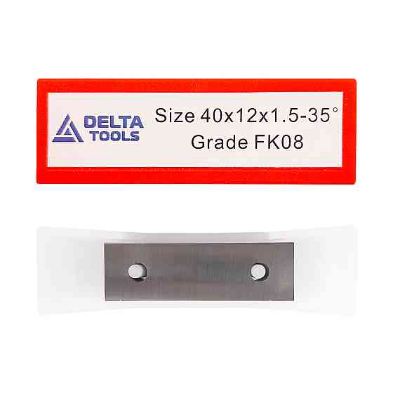 Пластина твердосплавная DELTA TOOLS 40x12x1,5 мм 35° FK08 для МДФ, ДСП red box Алматы