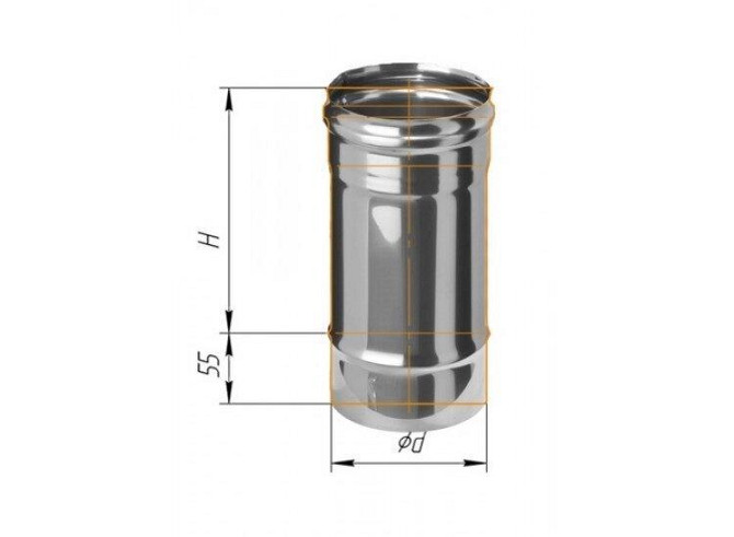 Дымоход L=250, D=120, AISI 430, 0,8 мм (Феррум) Astana - photo 1