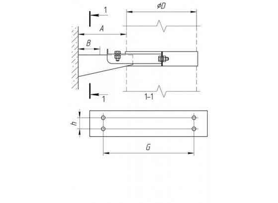 Кронштейн раздвижной D=115, AISI 430 (Феррум) Astana