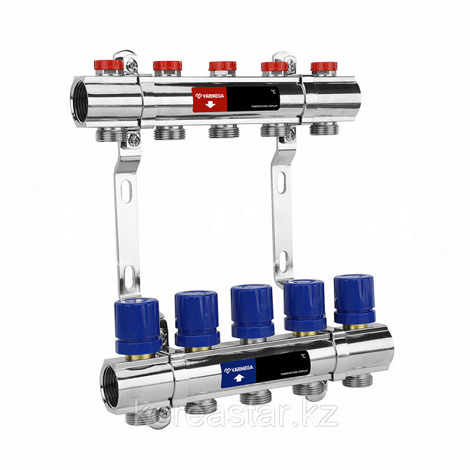 Распределительный коллектор Varmega 1" 11x3/4"EK с балансировочными и термостатическими вентилями (л Алматы - изображение 2