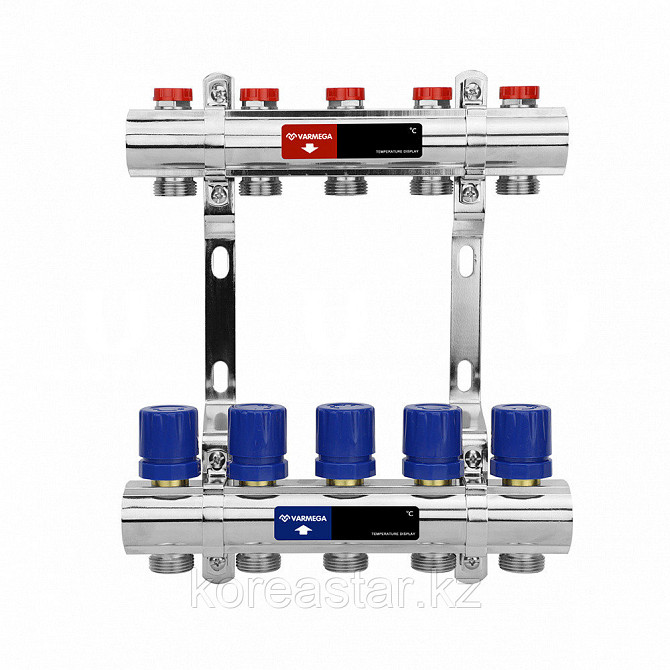 Распределительный коллектор Varmega 1" 12x3/4"EK с балансировочными и термостатическими вентилями (л Алматы - изображение 1