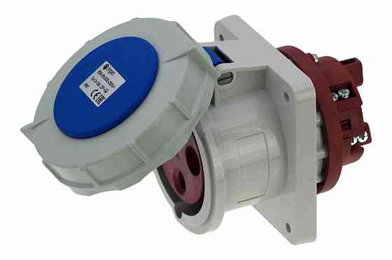 CA2180 INPIN Розетка встраиваемая наклонная 63A/230V/1P+N+E/IP67 фланец 106x110 Алматы