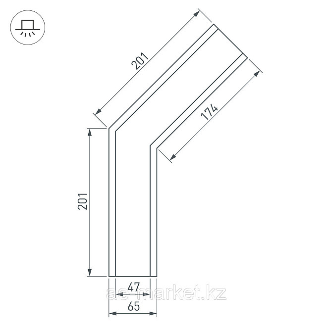 Угол SL-LINIA65-F-135 (Arlight, Металл) Алматы - изображение 3