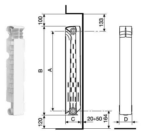 Радиатор алюминиевый Fondital Calidor Super B4 350/100 Almaty - photo 3