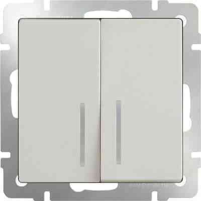 Выключатель Werkel двухклавишный с подсветкой слоновая кость WL03-SW-2G-LED-ivory 4690389059285 Astana