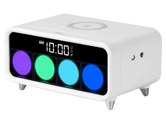Часы с беспроводным зарядным устройством Rombica Timebox 1, белый Astana