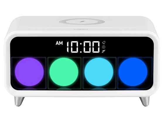 Часы с беспроводным зарядным устройством Rombica Timebox 1, белый Astana