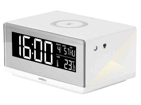 Часы с беспроводным зарядным устройством Rombica Timebox 2, белый Astana