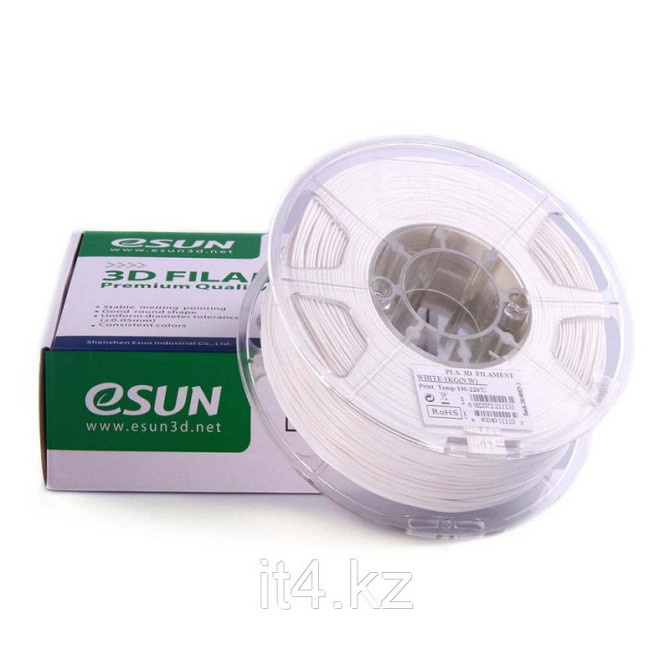 3D Пластик PLA+ eSUN Белый Алматы - изображение 3