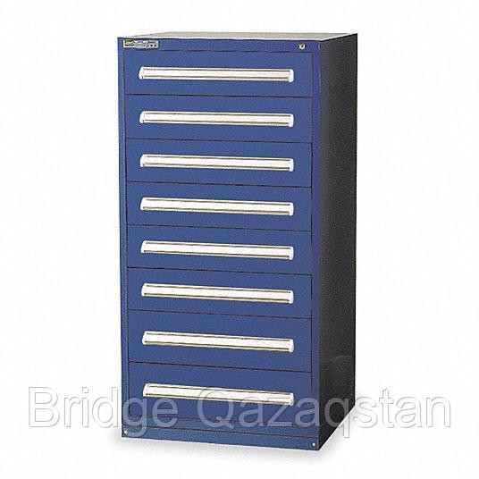 Stationary Full Height Modular Drawer Cabinet, 8 Drawers, 30 inW x 27 3/4 inD x 59 inH Dark Blue Атырау - изображение 1