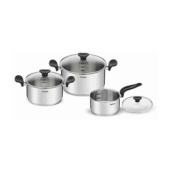 Набор посуды Tefal E3086S74 (2100118828) серебристый/черный Almaty