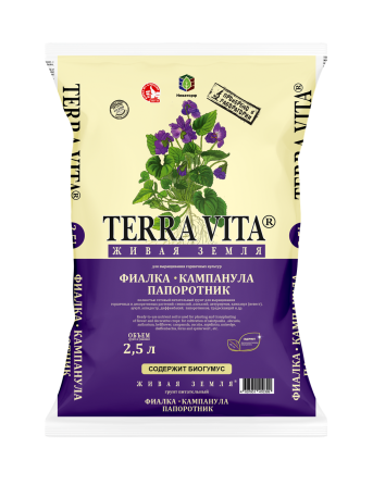 Живая Земля Фиалка-Кампанула-Папоротник 5 л TERRA VITA Астана