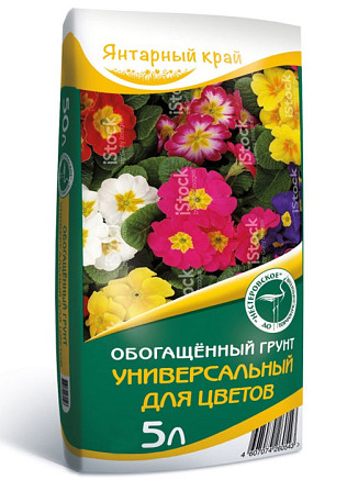 Грунт обогащенный Универсальный для цветов 5 л/10/ Янтарьный край Астана - изображение 1