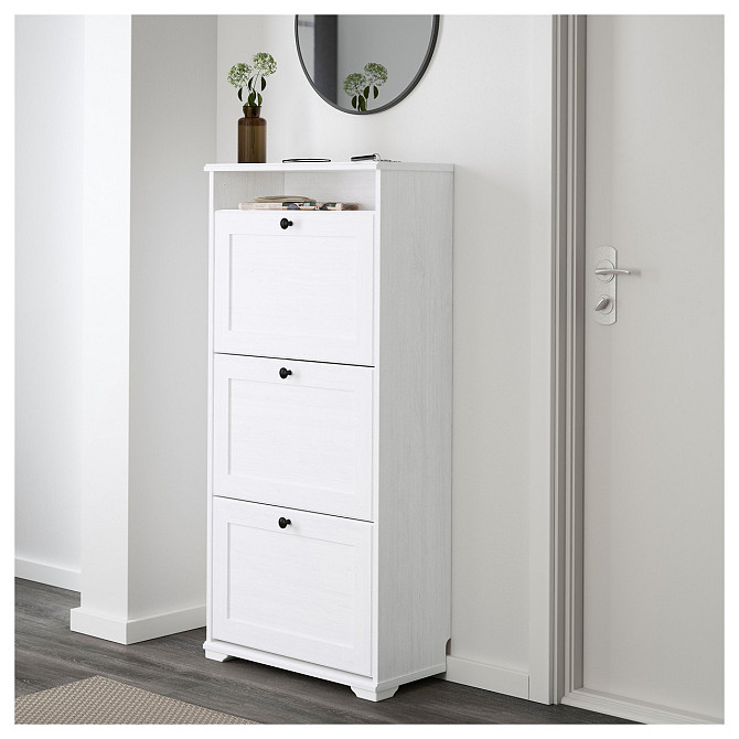 Галошница БРУСАЛИ 3 отделения, белый ИКЕА, IKEA Astana - photo 2