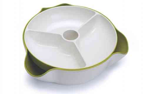 Блюдо для снека Double Dish Large, белое/зеленое (Joseph Joseph, Англия) Almaty