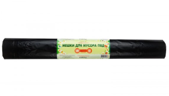 Мешки для мусора 180л.10шт. без завязок ПВД 39мкр Черный Astana