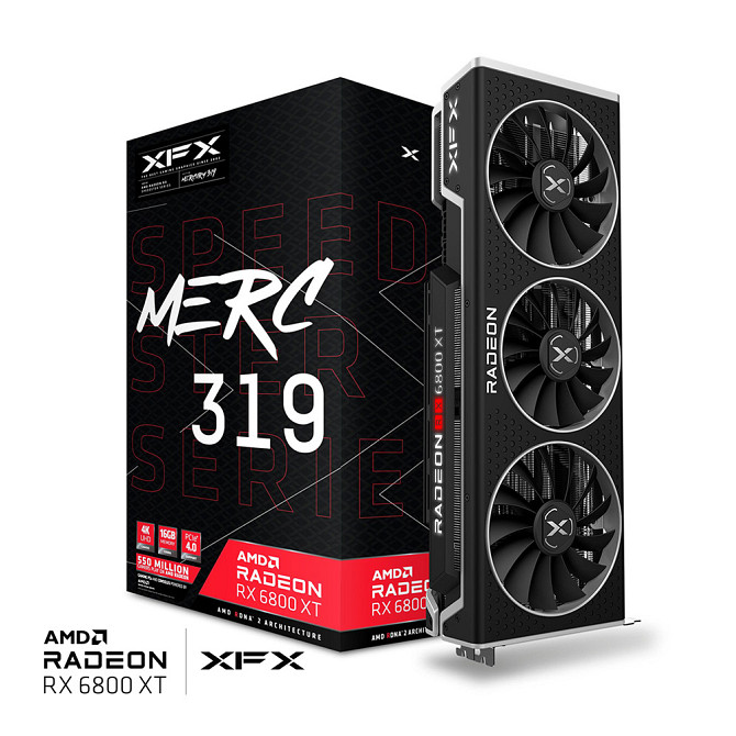 XFX AMD Radeon RX 6800 XT Speedster MERC319 16384 Мб Алматы - изображение 1