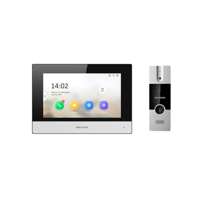 Hikvision DS-KIS302-P Комплект DS-KB2411T-IM (вызывная панель) + DS-KH6320-WTDE1 (монитор 7 ) Атырау - изображение 1