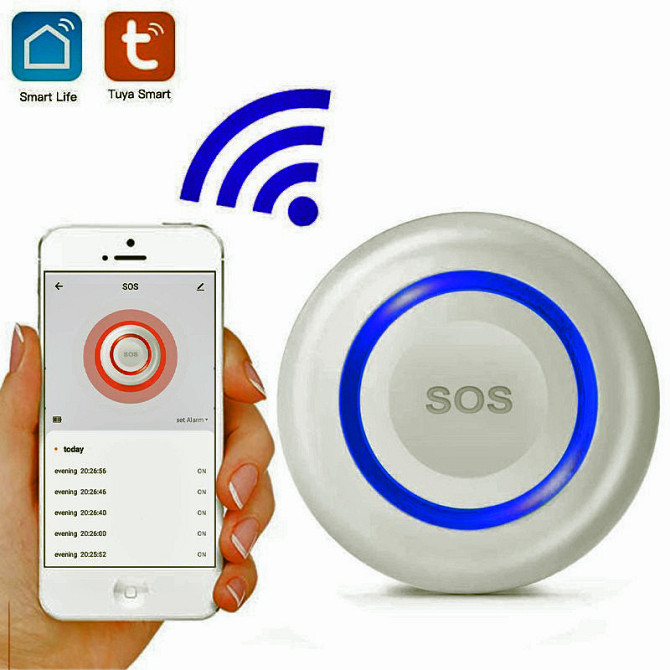 Беспроводная WiFi и радио тревожная кнопка SOS для пожилых людей Almaty - photo 1