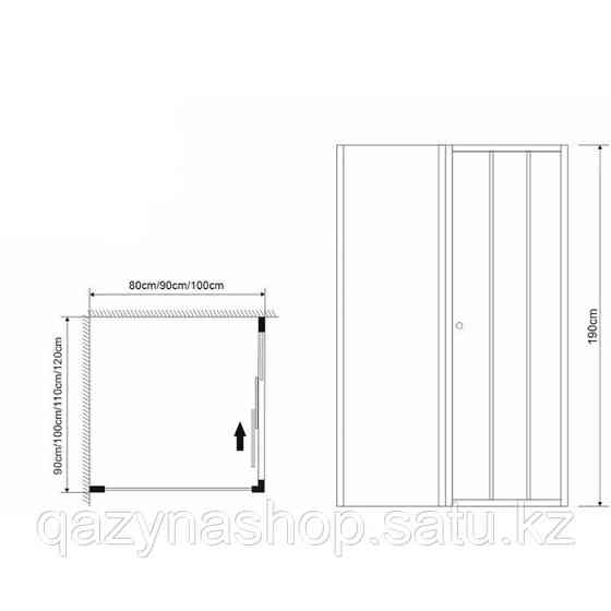 Душевое ограждение GROSSMAN Falcon GR-D120, 120x190 см, прозрачное, раздвижное Нур-Султан