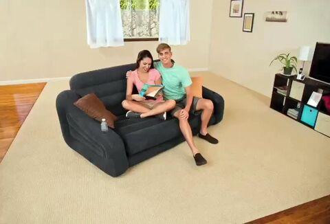 Диван-трансформер надувной раскладной INTEX PULL-OUT SOFA 66552 {203х224х66см, флоковое покрытие} Almaty - photo 4