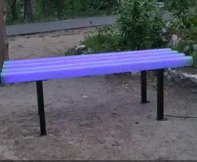 Лавочки Светящиеся Антивандальные Стекловолокно с внутренней RGB подсветкой Модель №1 (без спинки) Алматы - изображение 3