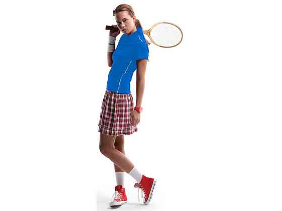 Рубашка поло Backhand женская, небесно-синий/белый Астана