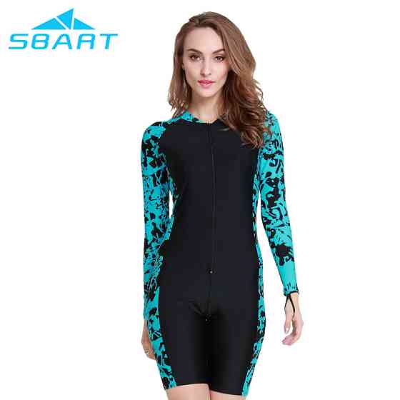 Плавательный женский костюм "SBART" PK1010-1, р. XL, цвет: черный-мультиколор Almaty