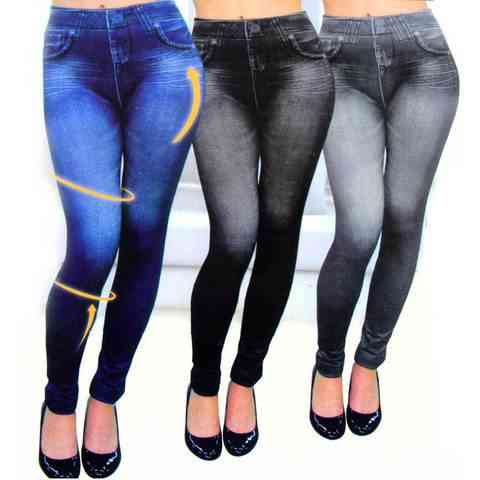 Комплект из 3-х леджинсов Slim Jeggings [джеггинсы трех расцветок, корректирующие, утепленные] (S-M) Almaty