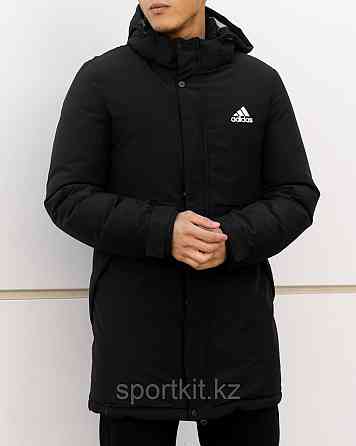 Куртка Adidas длинная чер 7015 Almaty