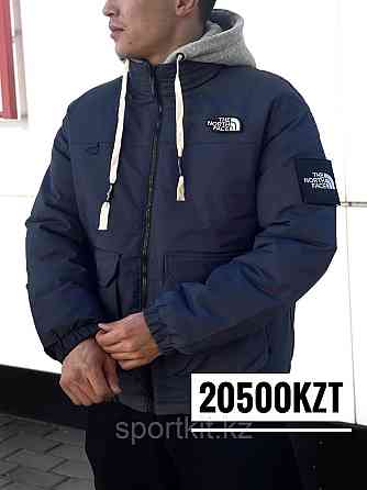 Куртка TNF тем син сер капюш 6802 Almaty
