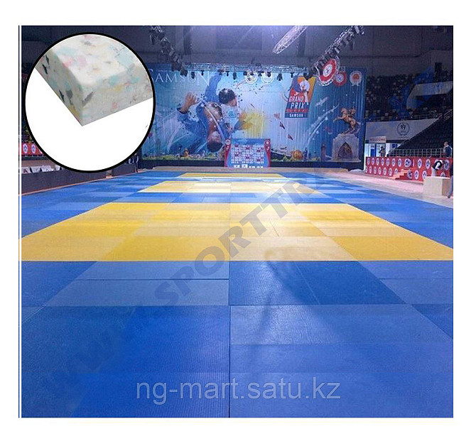 Татами дзюдо 5 см (1х2м) ПВВ 180 кг/м без антислипа желтый Almaty - photo 3