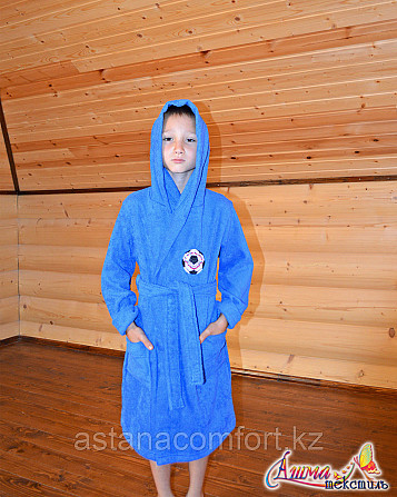 Детский махровый халат для мальчика с капюшоном Astana - photo 1