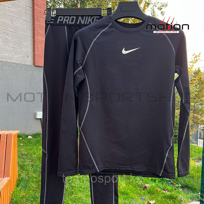 Термобелье взрослое Nike (М, L, XL,XXL, XXXL), черный Алматы - изображение 2