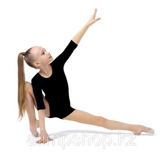 Купальник гимнастический Grace Dance, с шортами, с рукавом 3/4, р.30, 32,34,36 цвет чёрный Almaty