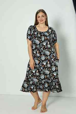Платье домашнее женское* 7XL - 60/62, Черный Астана