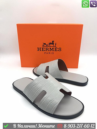 Сандалии Hermes кожаные Синий Алматы - изображение 3