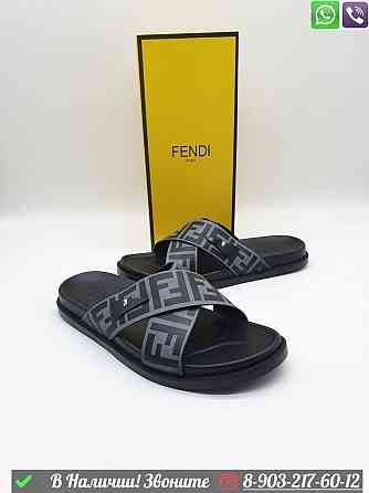 Шлепанцы Fendi кожаные сандалии Серый Алматы