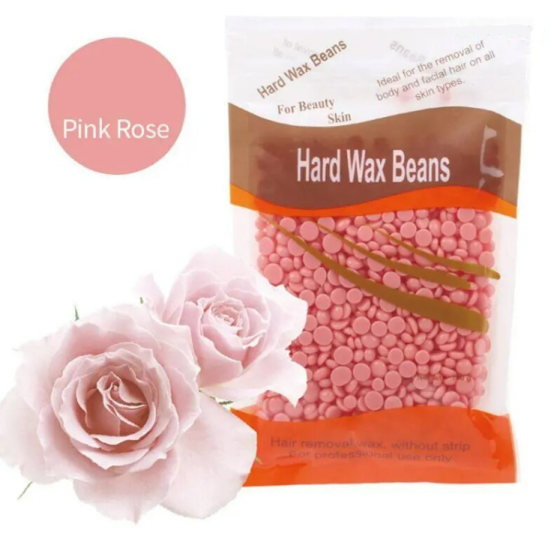 Горячий пленочный воск в гранулах Hard wax beans 300 гр. для депиляции светло розовый Almaty