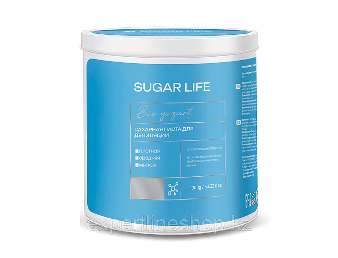 Паста для сахарной депиляции BIOYOGURT йогуртовая, мягкая, SUGAR LIFE 1 кг Almaty - photo 2