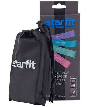 Фитнес-резинки Starfit ES-203 латекс, комплект неон, 4 шт, эспандеры Астана