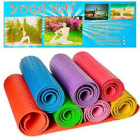 Коврик для занятий йогой и фитнесом в чехле YOGA MAT [6 мм; 1 кг] (Розовый) Алматы