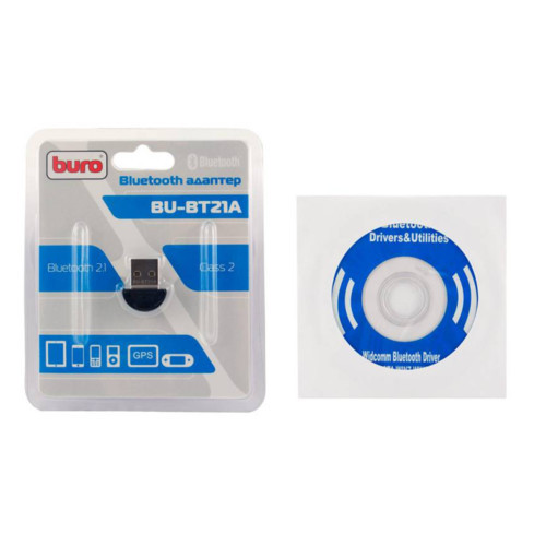 Buro USB адаптері BU-BT21A Bluetooth 2.1+EDR класс 2 10м қара Алматы - изображение 1