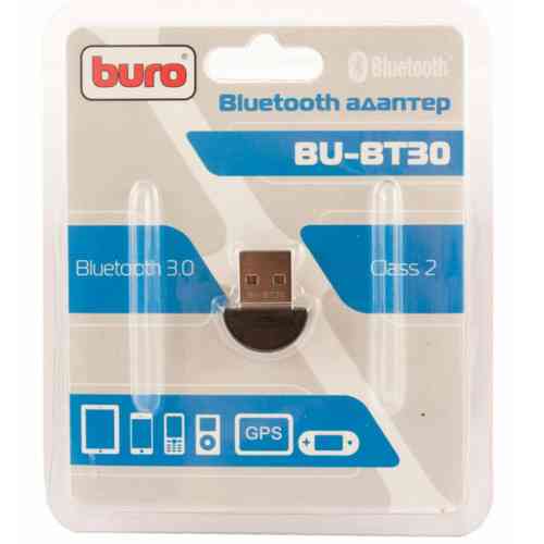 Buro Адаптер USB BU-BT30 Bluetooth 3.0+EDR class 2 10м черный Алматы