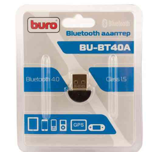 Buro Адаптер USB BU-BT40A Bluetooth 4.0+EDR class 1.5 20м черный Алматы