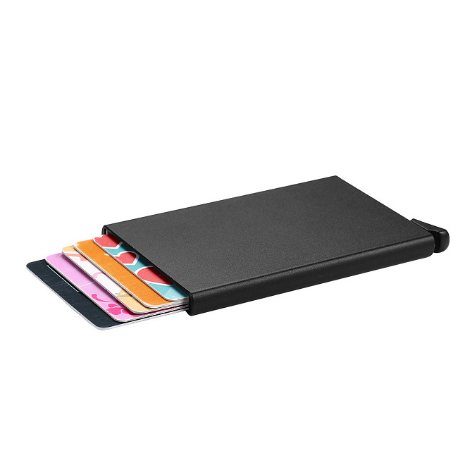 Черный ТОНКИЙ Бокс для кредитных карт - кардхолдер. RFID Protected. Kaspi RED. Рассрочка Астана - изображение 1