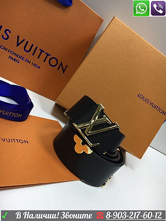 Ремень Louis Vuitton Черный Луи Виттон с декором LV Алматы - изображение 2