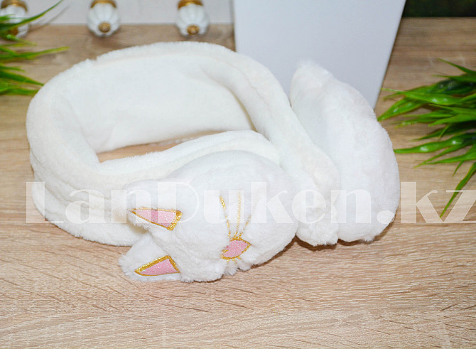 Меховые наушники кошки с широким ободком белые Almaty - photo 3