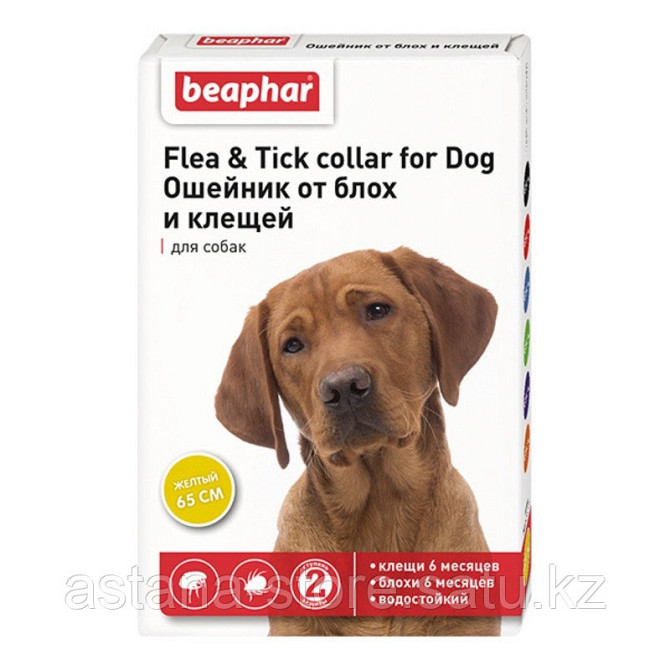 .FLC Dog (Diaz Dog) 65 см.Ошейник от блох и клещей для собак ЖЕЛТЫЙ Астана - изображение 1